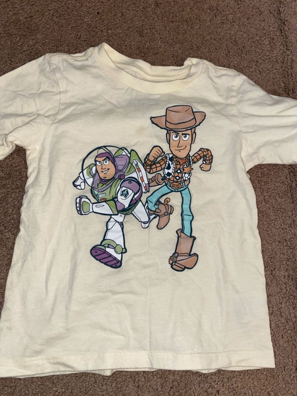 Disney Cream Toy Story Buzz & Woody Short Sleeve Tee